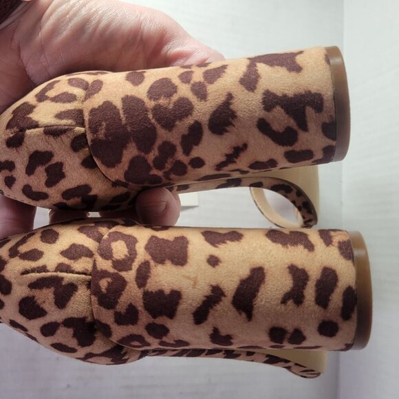 The Drop Rebecca Leopard Print Open Toe 4" Block Heel Sandals Size 6.5 - Picture 5 of 9